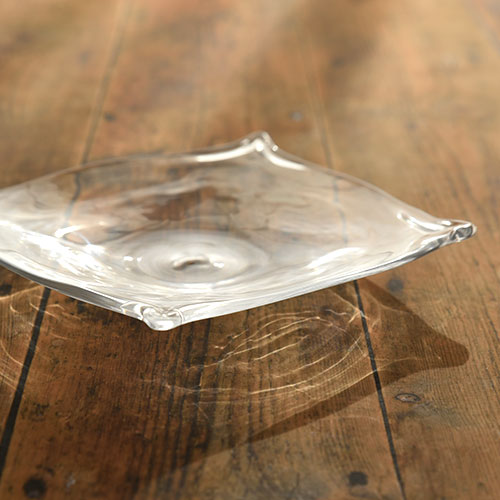 クリアガラスの角皿