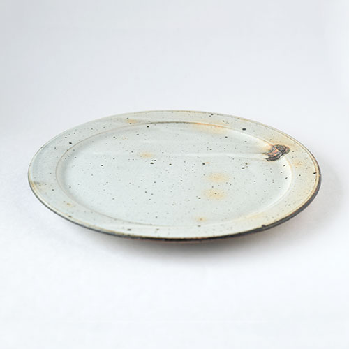 粉引 幅広リム皿・直径26cm／十河 隆史